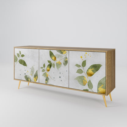 ELEGANT BOTANICS 3-dörrars skänk i ekeffekt