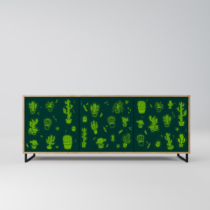 DESERT GREEN 3-Door Sideboard in Oak Effect