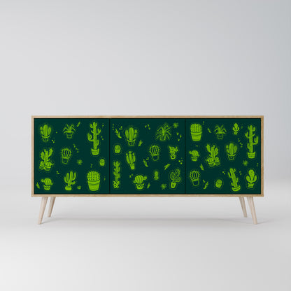DESERT GREEN 3-Door Sideboard in Oak Effect