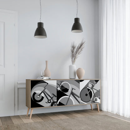 BIKE ENERGY 3-Door Sideboard in Oak Effect