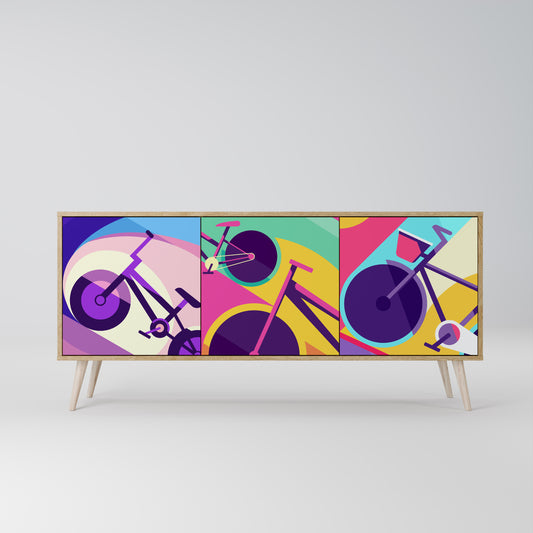 BIKE DREAMS 3-Door Sideboard in Oak Effect