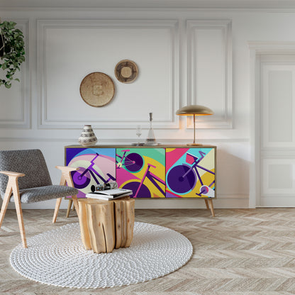 BIKE DREAMS 3-Door Sideboard in Oak Effect