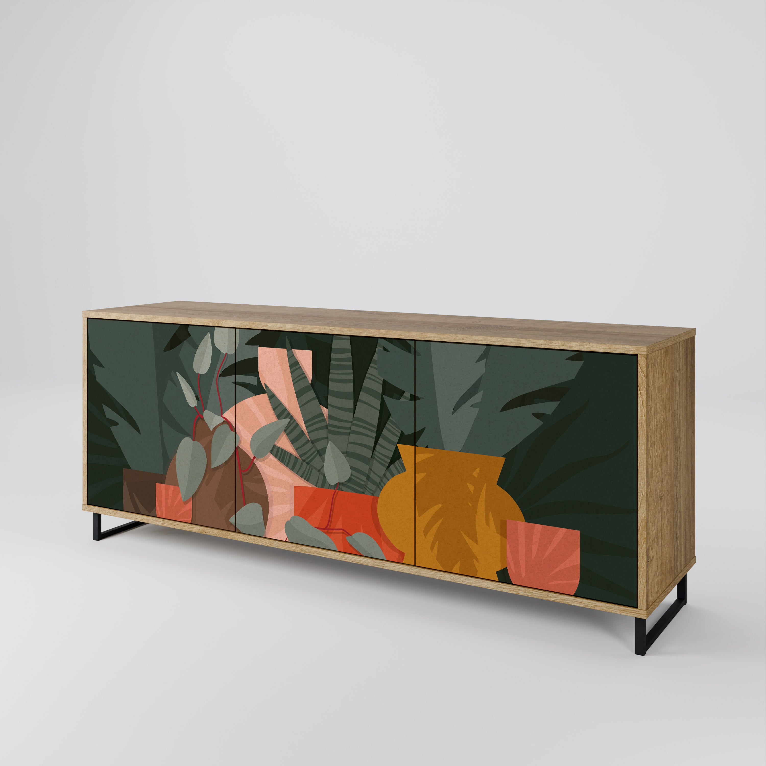 TROPICAL COMPOSITION 3-Door Sideboard