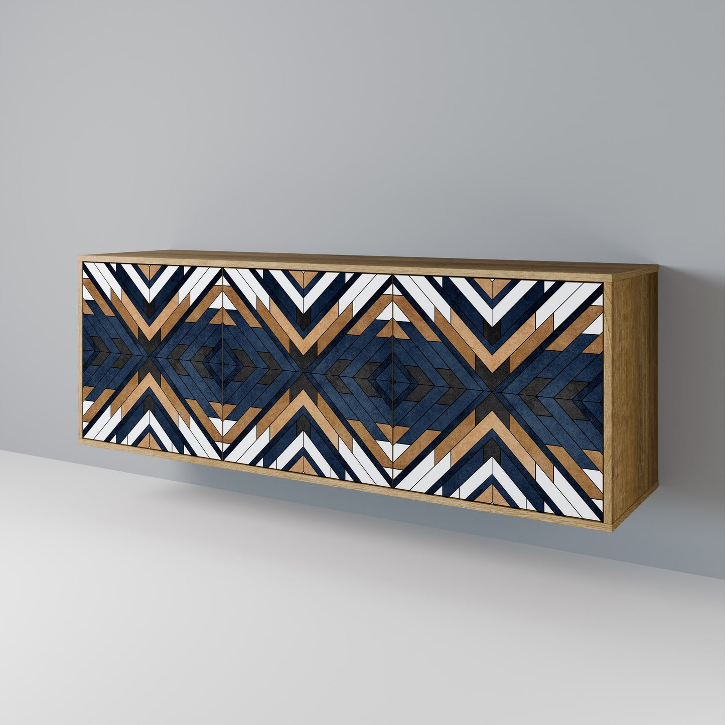 ARTFUL GEOMETRY Skänk med tre dörrar