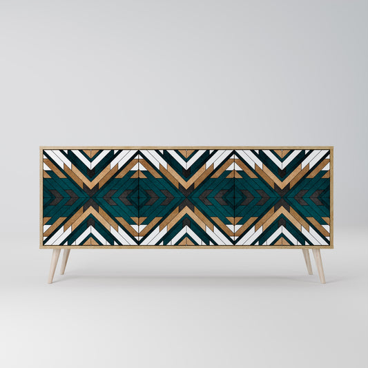 ARTISTIC GEOMETRY 3-Door Sideboard in Oak Effect