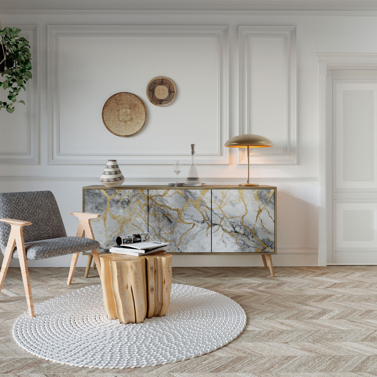 TIMELESS GLIDE Skänk med tre dörrar