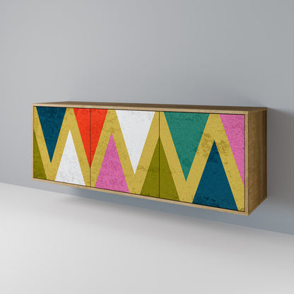COLORFUL TRIANGLES Skänk med tre dörrar