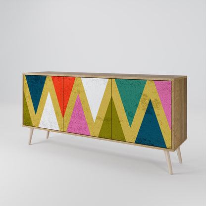 COLORFUL TRIANGLES Skänk med tre dörrar