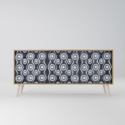 GRAPHITE EYES 3-Door Sideboard in Oak Effect