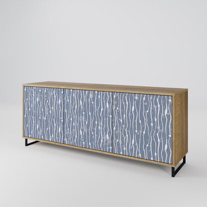 GRAPHITE RAIN 3-dörrars skänk i ekeffekt
