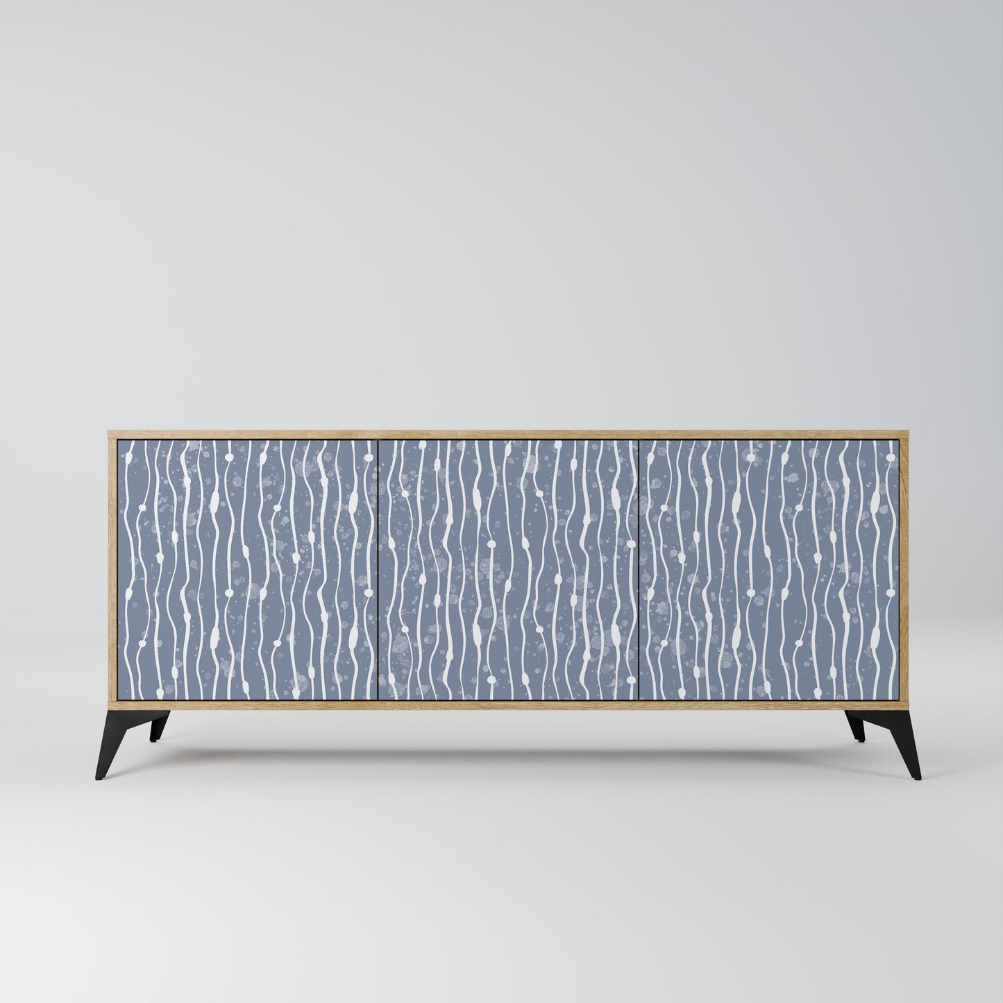 GRAPHITE RAIN 3-dörrars skänk i ekeffekt