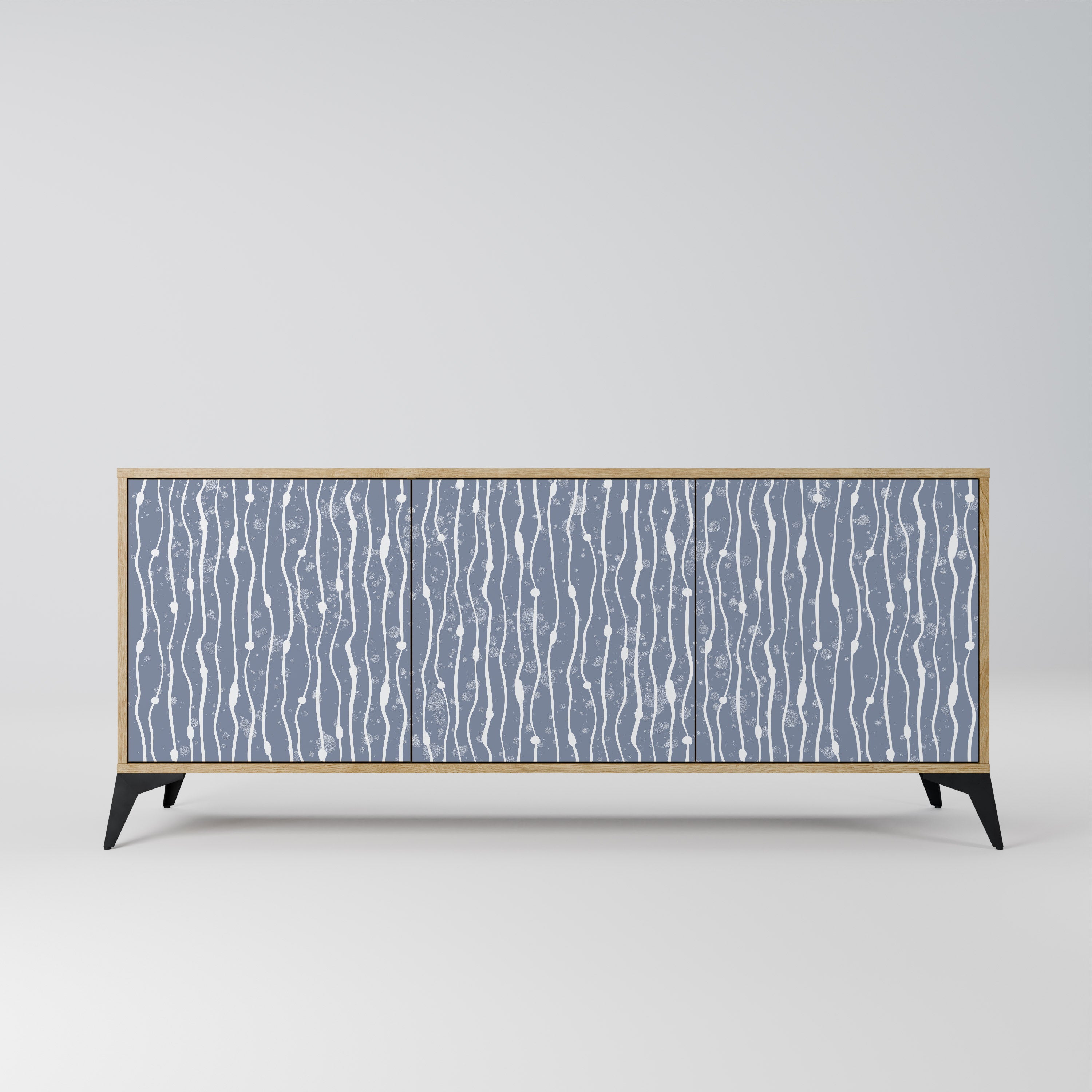 GRAPHITE RAIN 3-dörrars skänk i ekeffekt