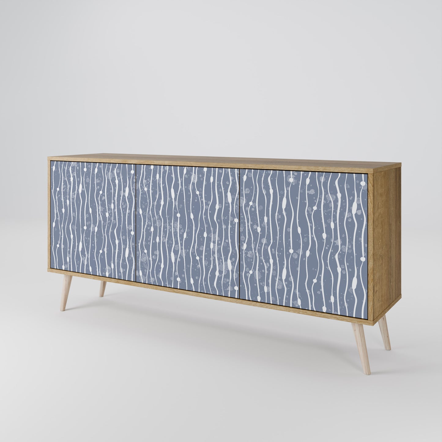 GRAPHITE RAIN 3-dörrars skänk i ekeffekt