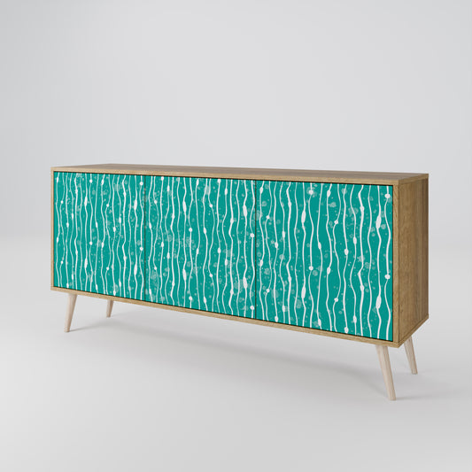 TURQUOISE RAIN Skänk med tre dörrar