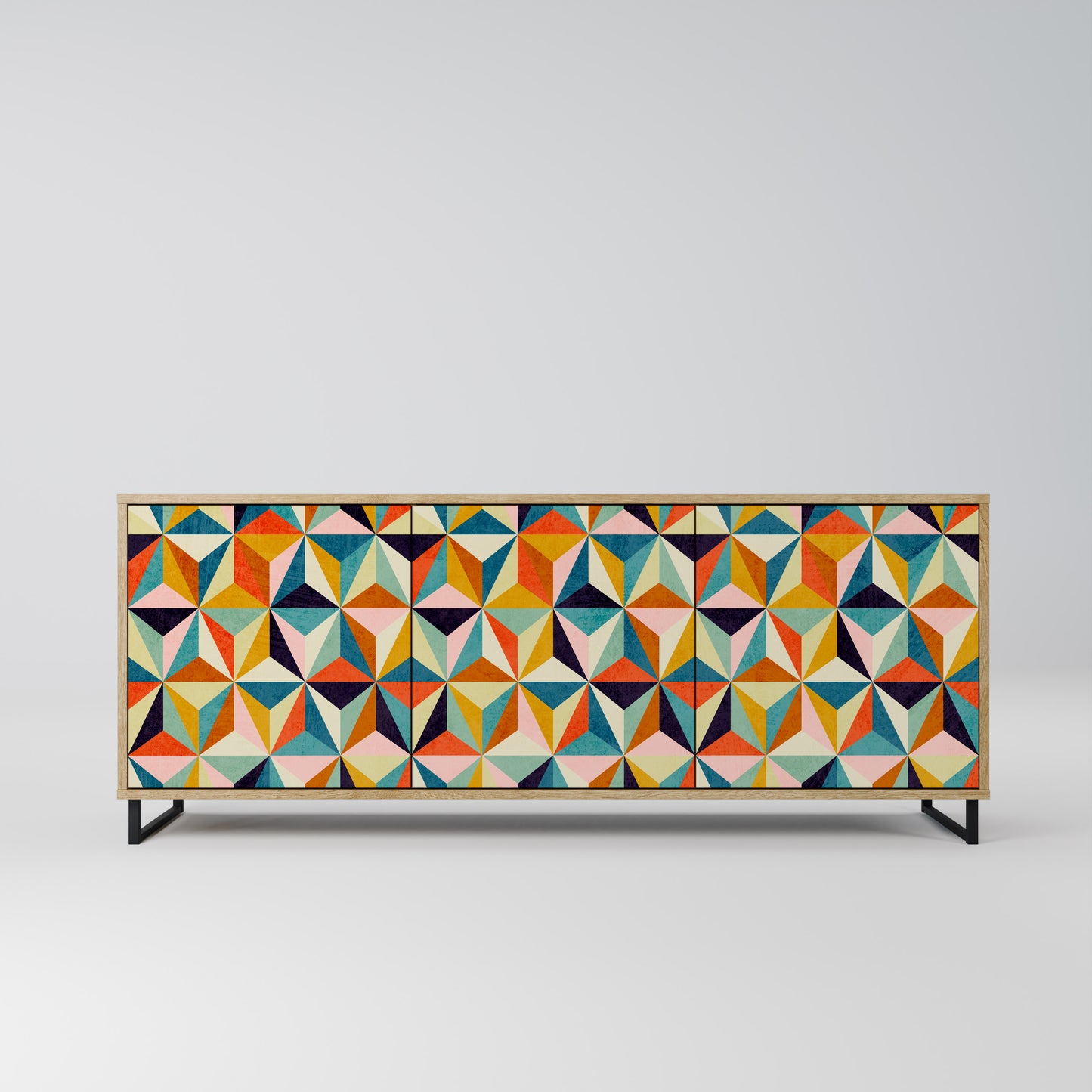 TESSELATE TREASURES 3-dörrars skänk i ekeffekt