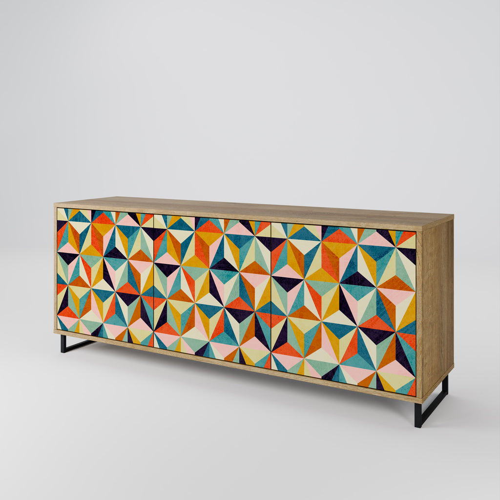 TESSELATE TREASURES 3-dörrars skänk i ekeffekt