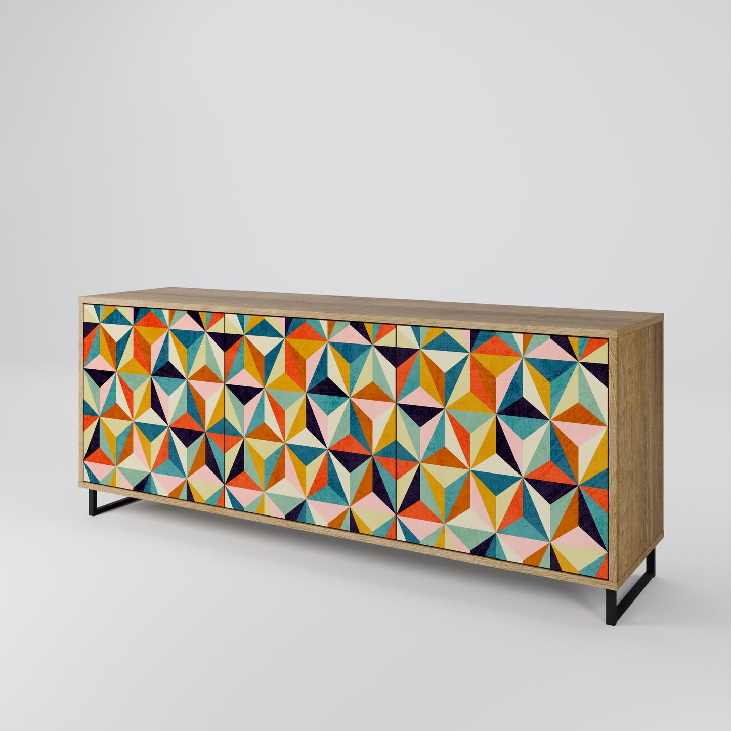 TESSELATE TREASURES 3-dörrars skänk i ekeffekt