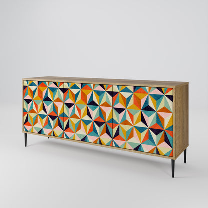 TESSELATE TREASURES 3-dörrars skänk i ekeffekt
