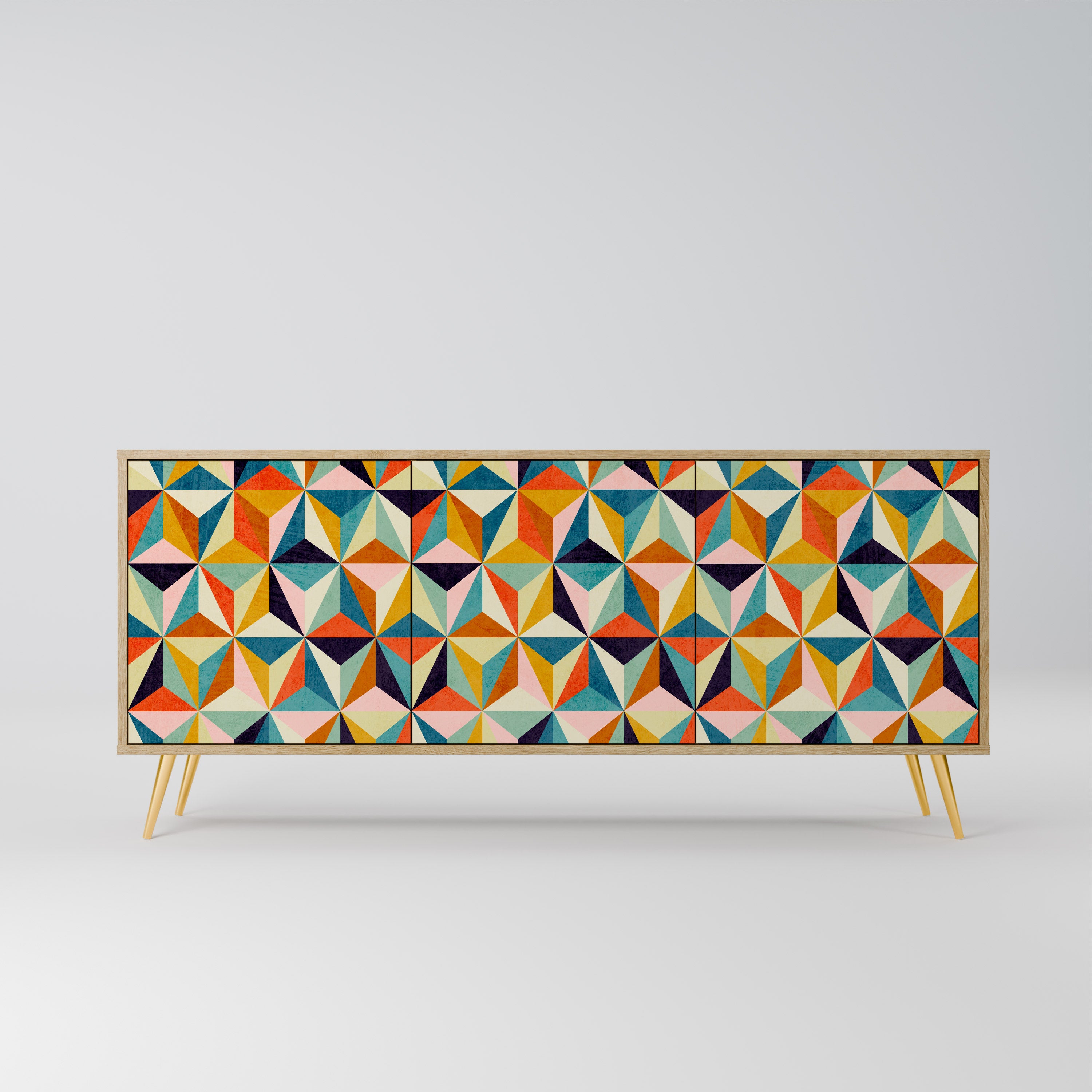 TESSELATE TREASURES 3-dörrars skänk i ekeffekt