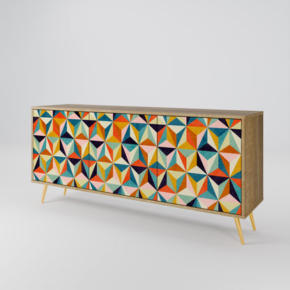TESSELATE TREASURES 3-dörrars skänk i ekeffekt
