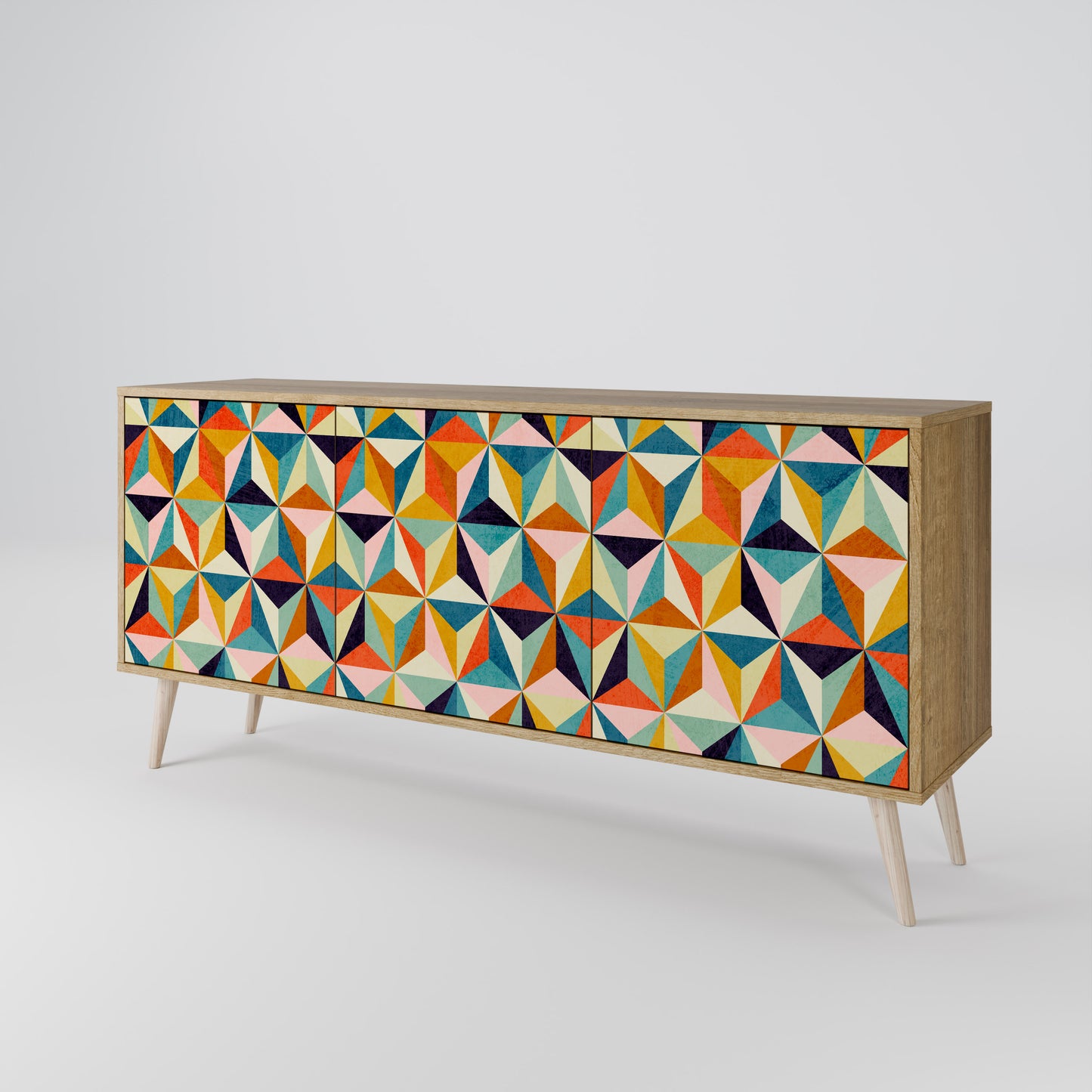 TESSELATE TREASURES 3-dörrars skänk i ekeffekt