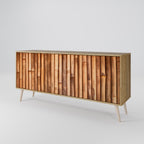 NATURAL WOOD 3-Door Sideboard
