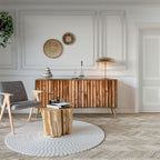 NATURAL WOOD 3-Door Sideboard