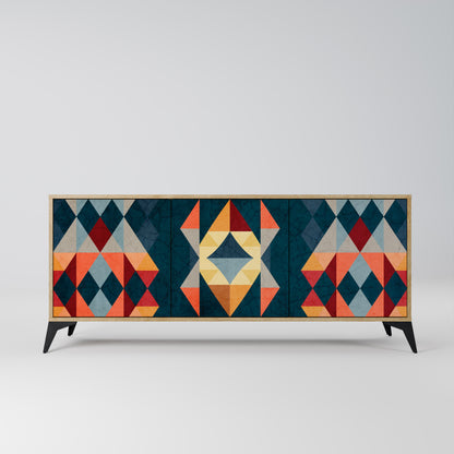CRACKED ILLUSION 3-Door Sideboard in Oak Effect