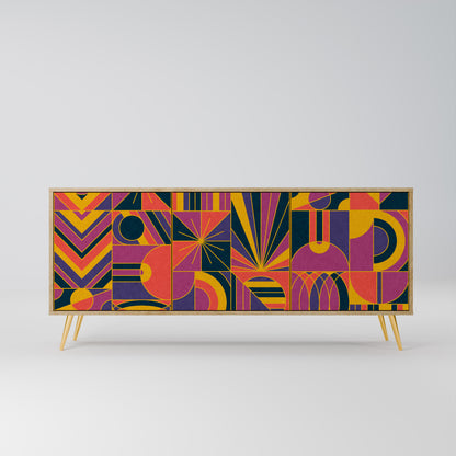 ELECTRIC PATTERNS 3-Door Sideboard in Oak Effect