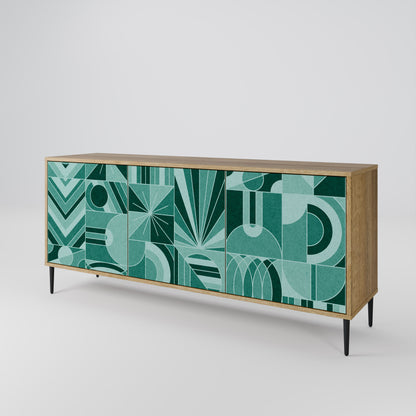 HARMONIC GRID 3-Door Sideboard in Oak Effect