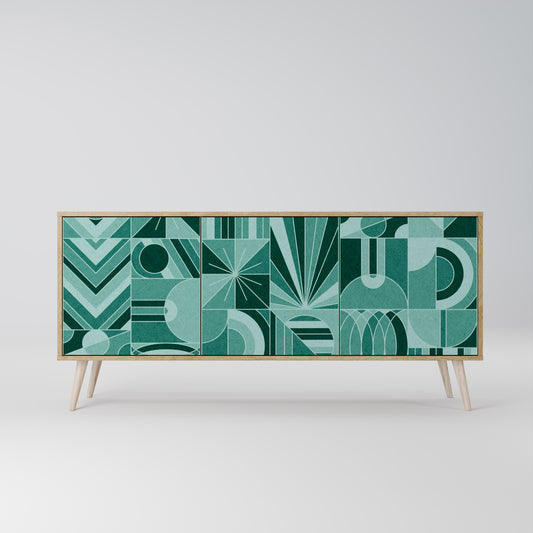 HARMONIC GRID 3-Door Sideboard in Oak Effect