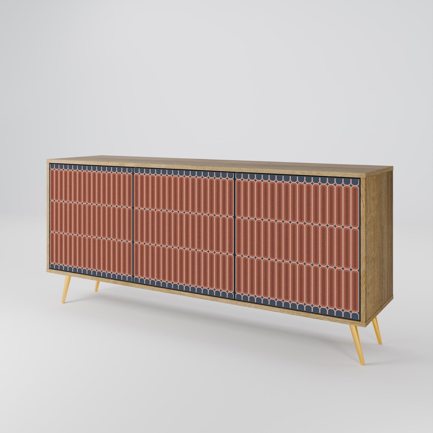 HYPNOTIC GATE 3-Door Sideboard in Oak Effect