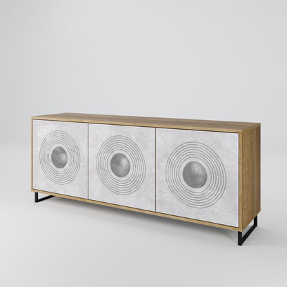 SOLID CIRCLES 3-Door Sideboard in Oak Effect