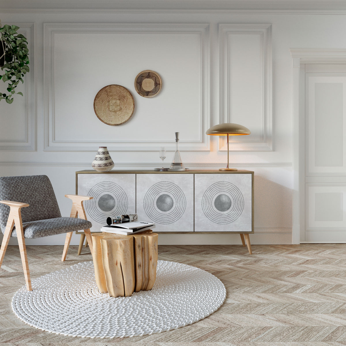 SOLID CIRCLES 3-Door Sideboard