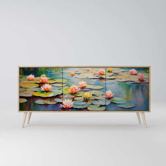 BLOOMING WATERS 3-Door Sideboard in Oak Effect