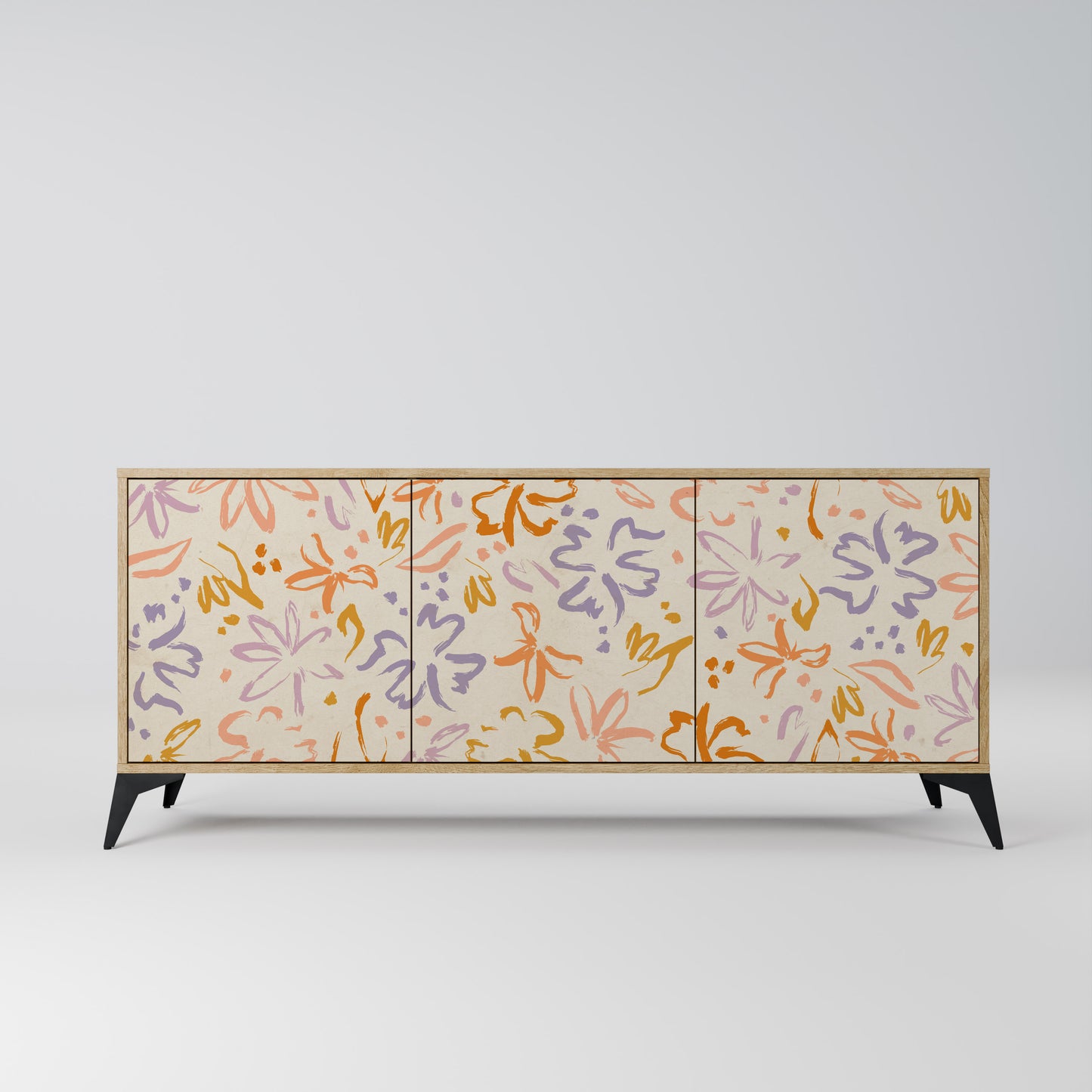 SPRING WHIMSY 3-Door Sideboard in Oak Effect