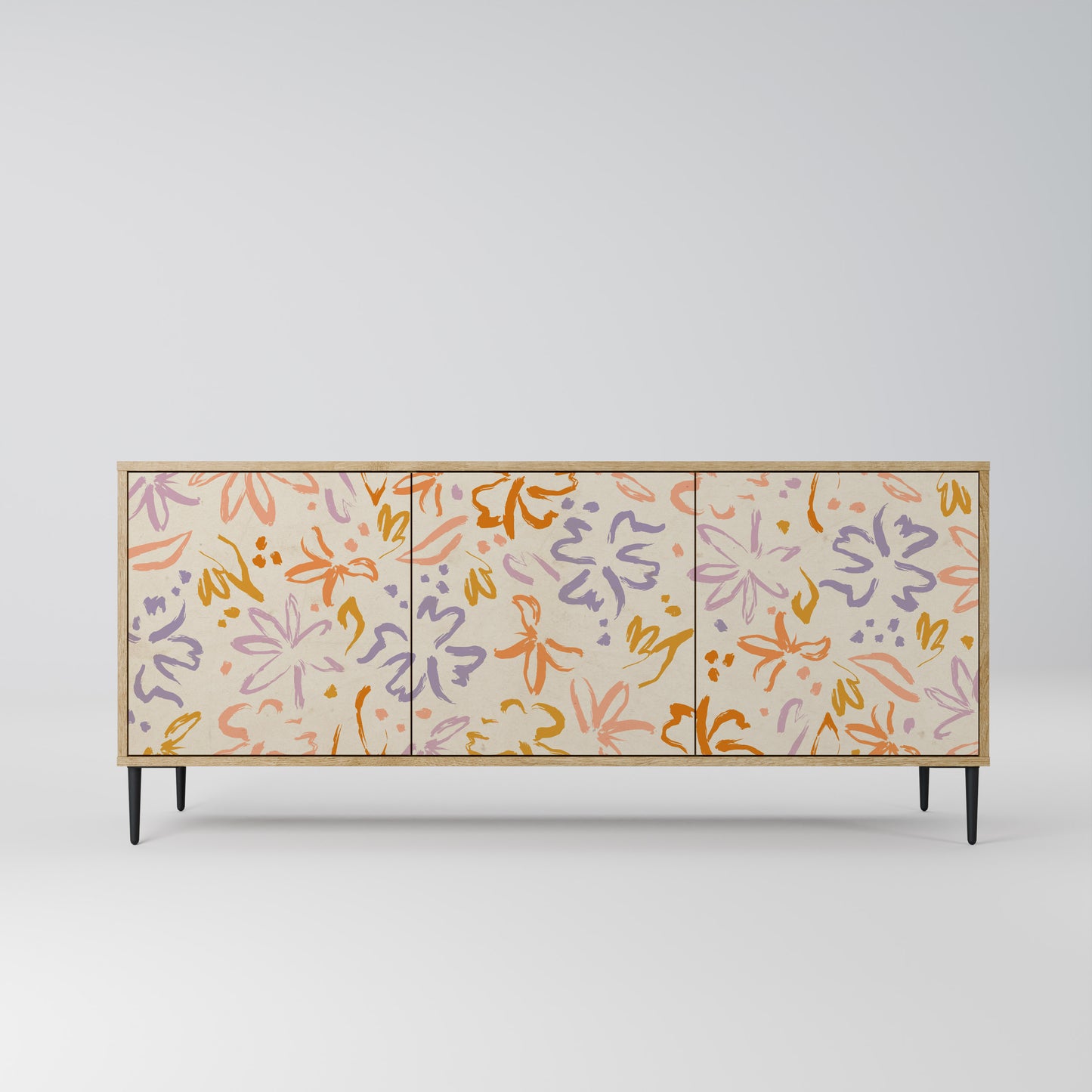 SPRING WHIMSY 3-Door Sideboard in Oak Effect
