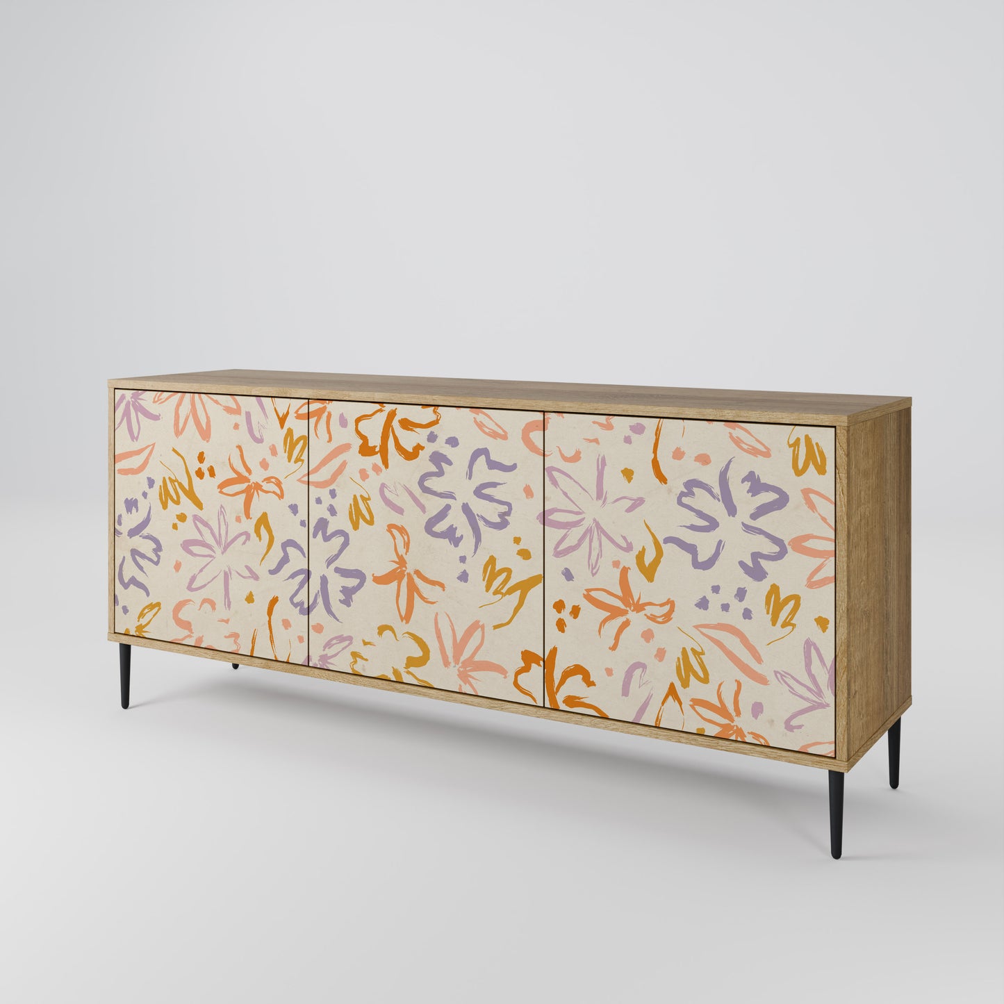 SPRING WHIMSY 3-Door Sideboard in Oak Effect
