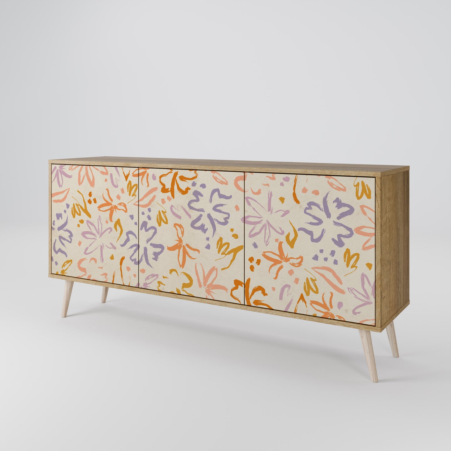 SPRING WHIMSY 3-Door Sideboard in Oak Effect