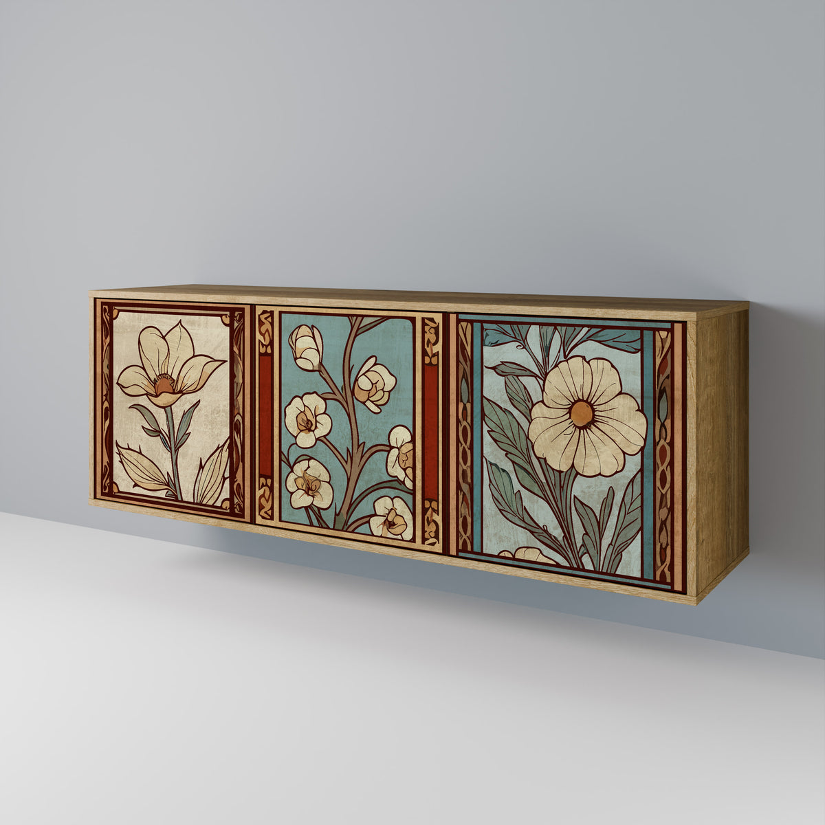 TIMELESS FLORA Skänk med tre dörrar