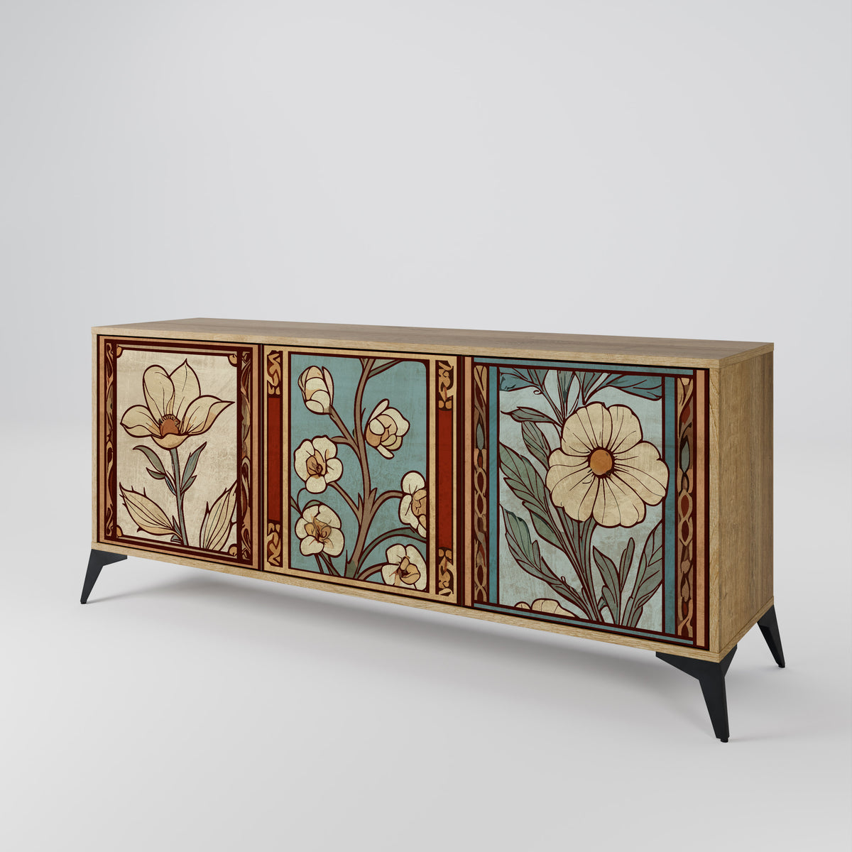 TIMELESS FLORA Skänk med tre dörrar