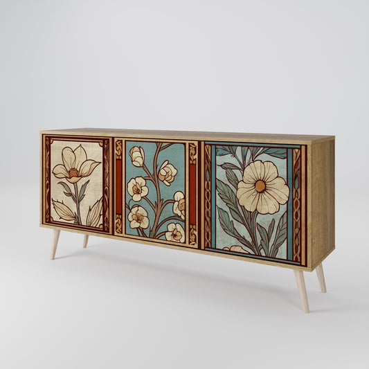 TIMELESS FLORA Skänk med tre dörrar