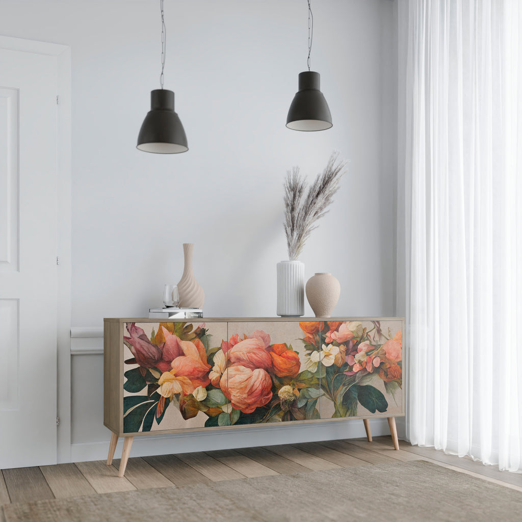 STYLISH BEAUTY 3-dörrars skänk i ekeffekt