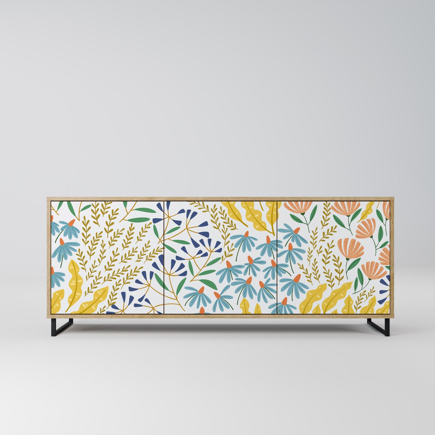 HELLO SPRING 3-Door Sideboard in Oak Effect