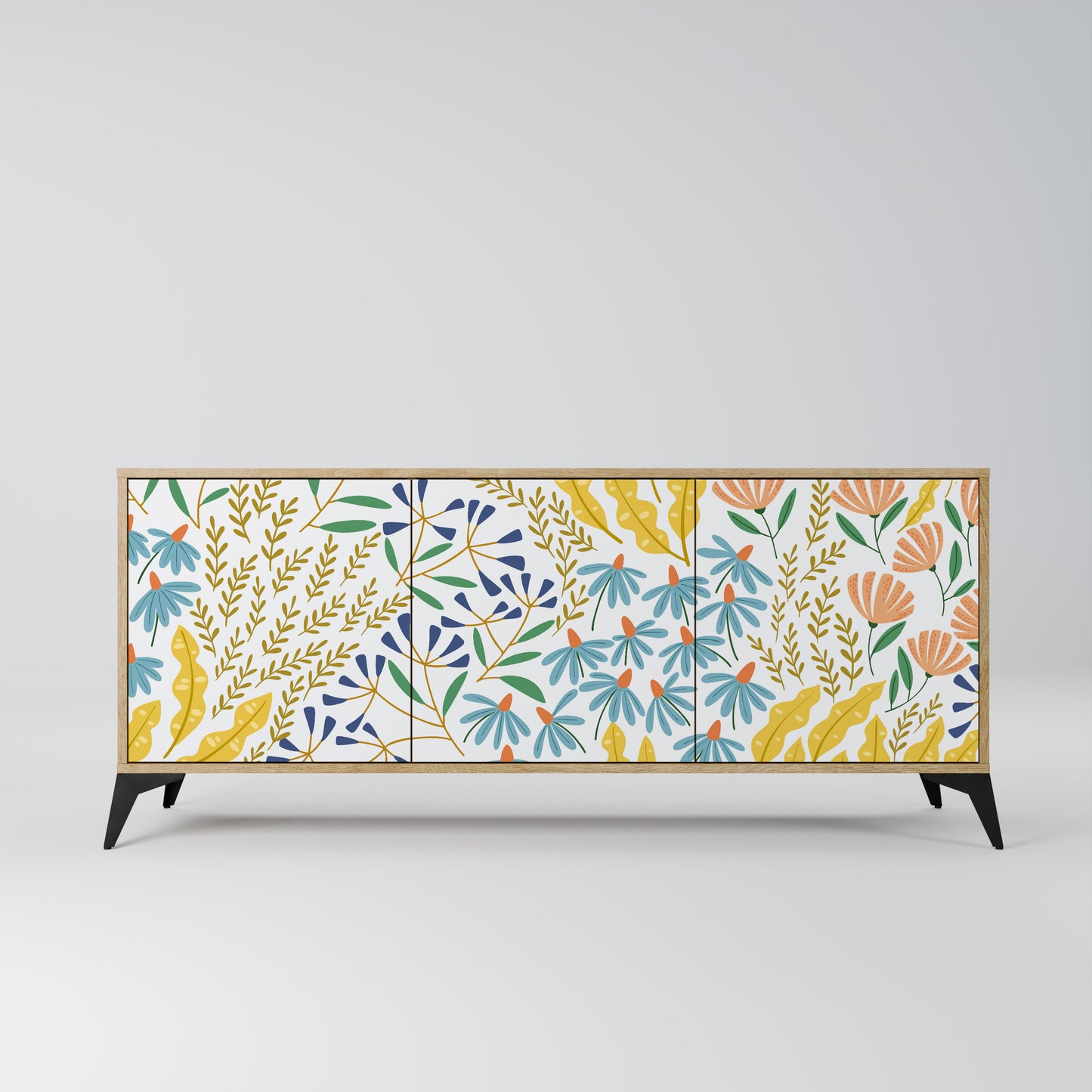 HELLO SPRING 3-Door Sideboard in Oak Effect