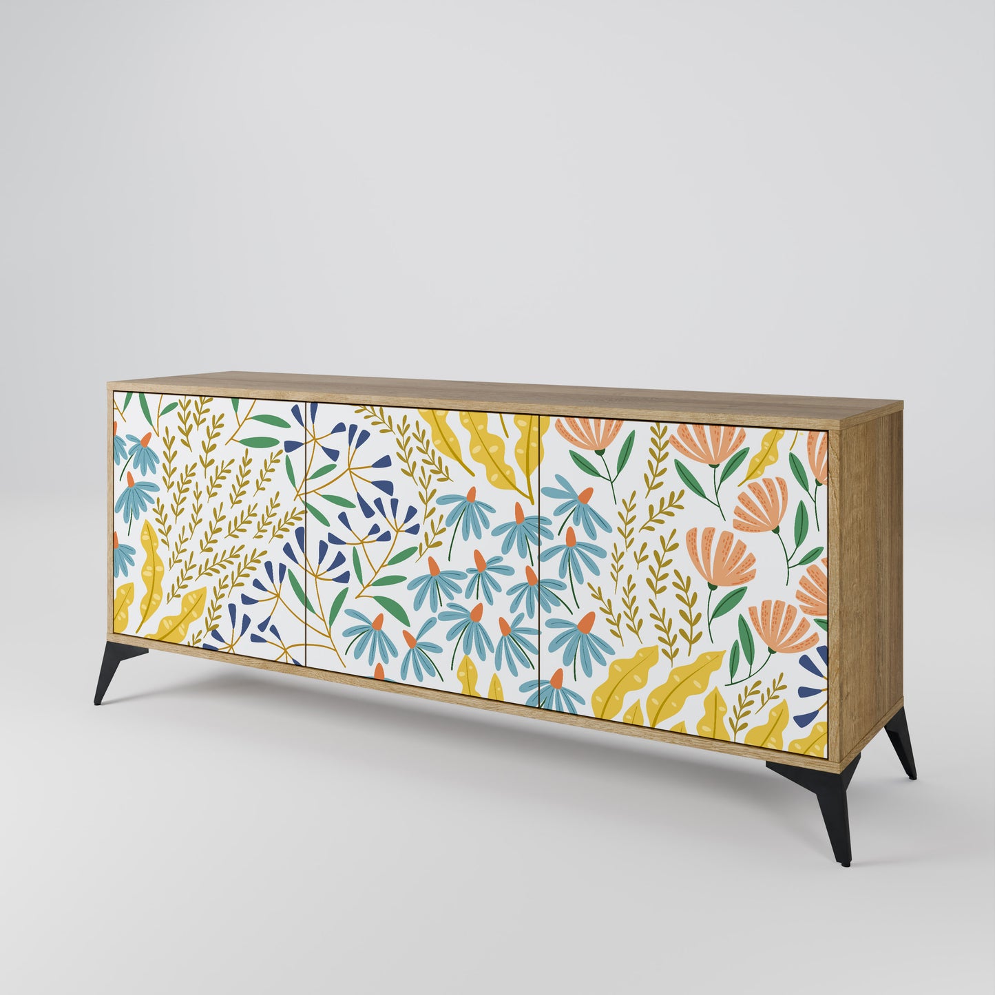 HELLO SPRING 3-Door Sideboard in Oak Effect