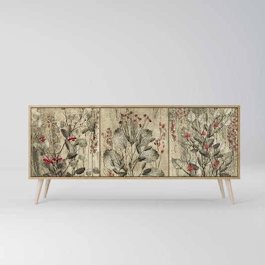 HERBAL GRACE 3-Door Sideboard in Oak Effect
