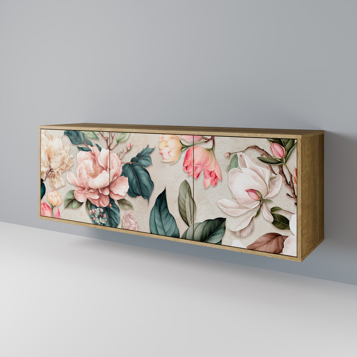 FLORAL GRACE Skänk med tre dörrar