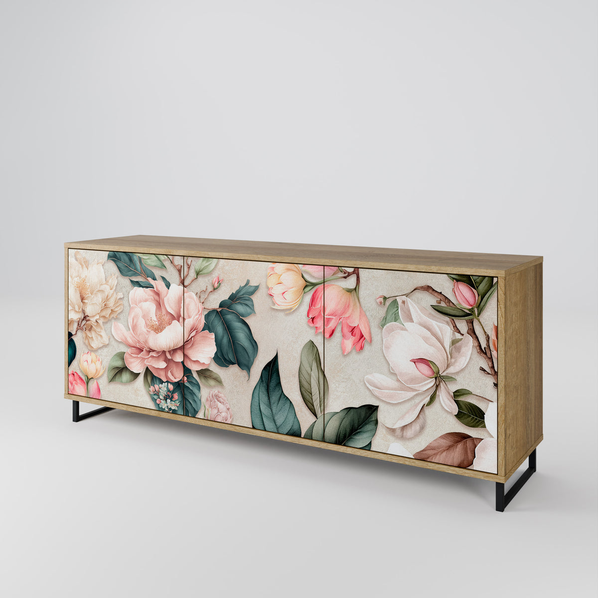 FLORAL GRACE Skänk med tre dörrar