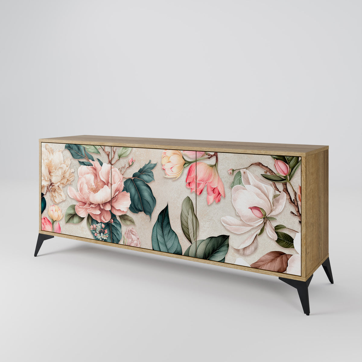 FLORAL GRACE Skänk med tre dörrar